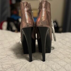 Elegant Metallic High Heel Ankle Boots